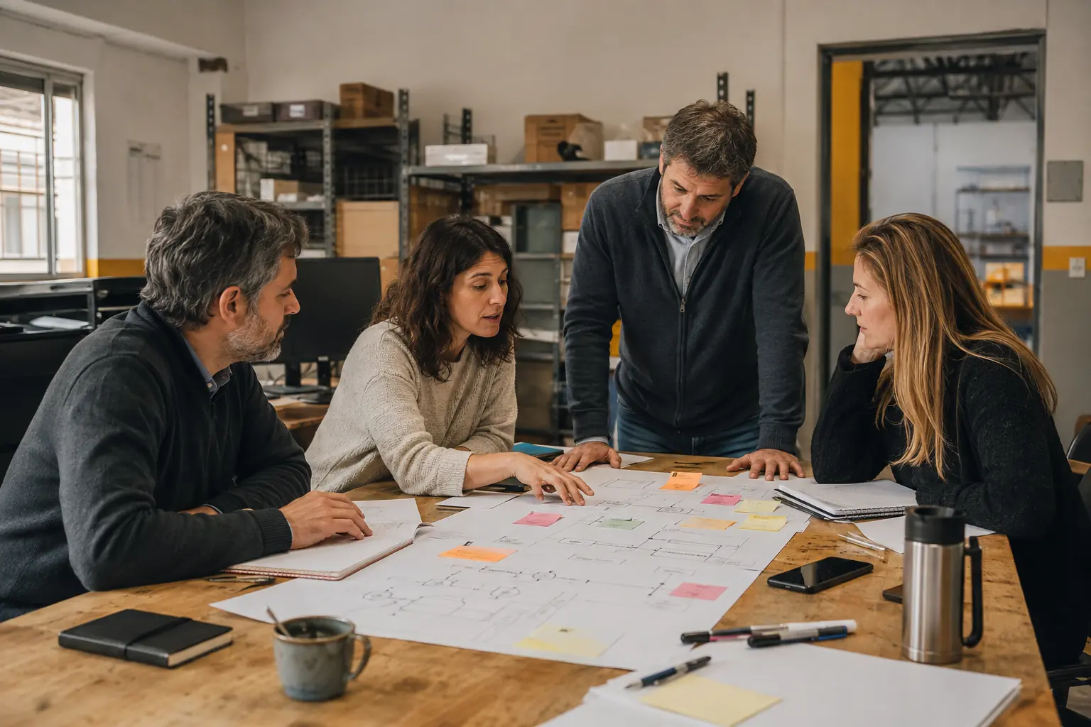 Equipo de una PyME trabajando sobre sus procesos